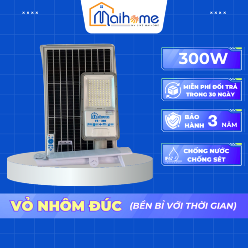 Đèn Bàn Chải Năng Lượng Mặt Trời Cao Cấp V8-300W
